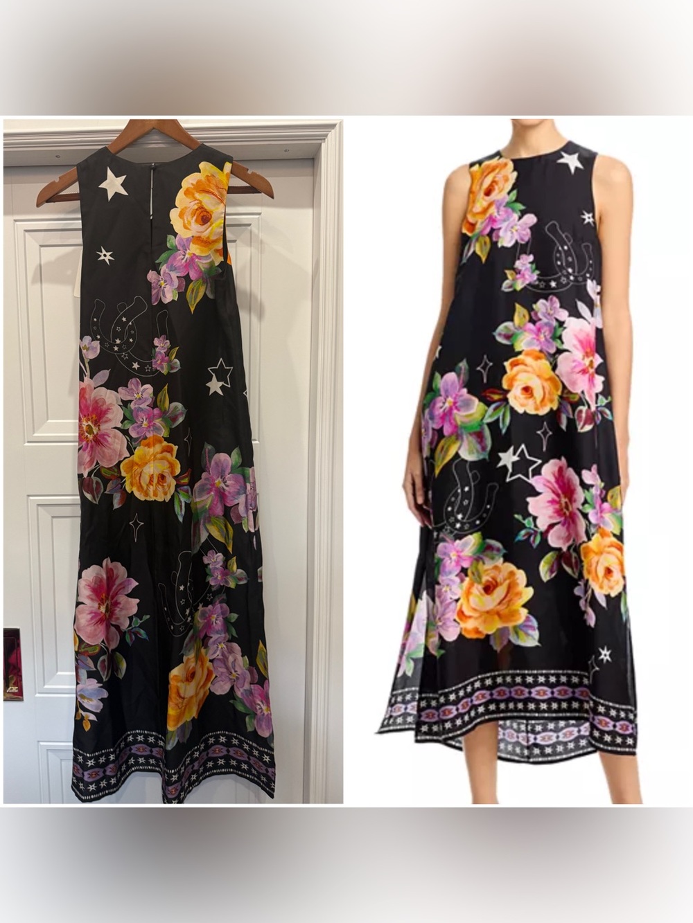 NWT JOHNNY WAS KAROLINA TEA LENGTH DRESS FLORAL XS RETAIL $435